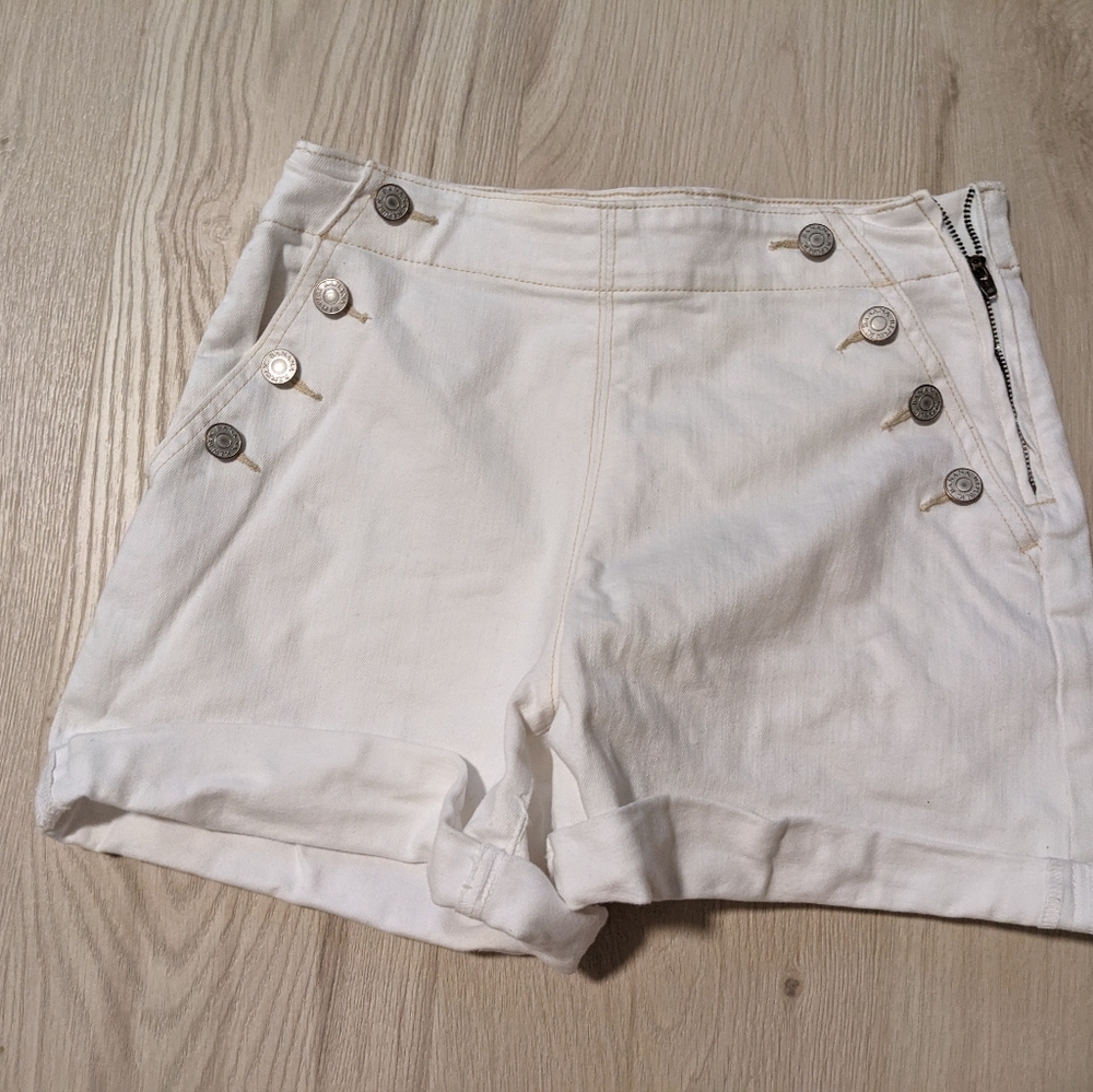 Banana Republic High Waist White Shorts